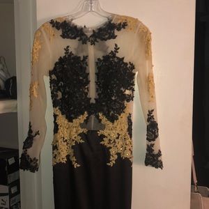 Elegant Black And Gold Prom Dress WORN ONCE